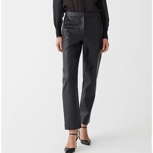 J. Crew Kate straight-leg pant in faux leather black size 6T  $158